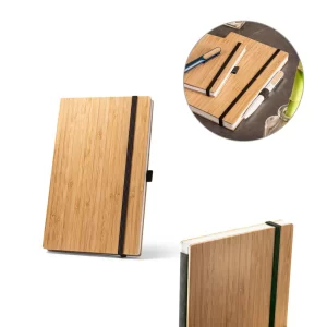 Caderno A5 capa em bambu - CE93582